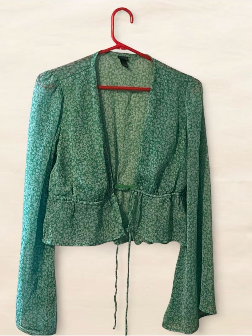wild fable Green Floral Tie-Front Blouse